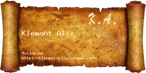 Klement Aliz névjegykártya